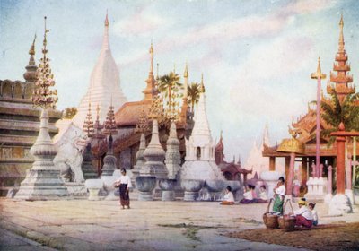 Platform of the Shwezigon Pagoda, Bagan, Burma 1905 by Robert George Talbot Kelly